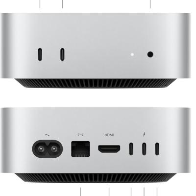Apple 2024 Mac Mini (Apple M4 chip with 10-core CPU and 10-core GPU, 16GB Unified Memory, 256GB) - Silver